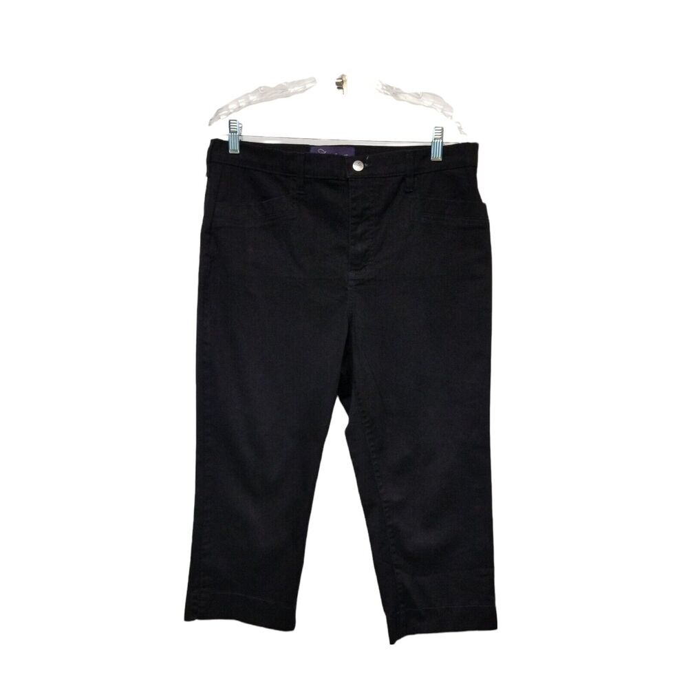 Women's NYDJ Lift Tuck Size 12 Capri Jeans Color Black